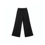512 Черный Боковой складка Широкие брюки 1 упаковка
