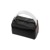 Однотонная сумка для макияжа из ПУ (полиуретана) - черная