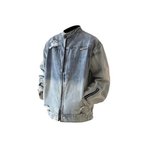 W9H2 Синий [Состаривание Уличная одежда Стиль] Унисекс Бейсбольные Джерси