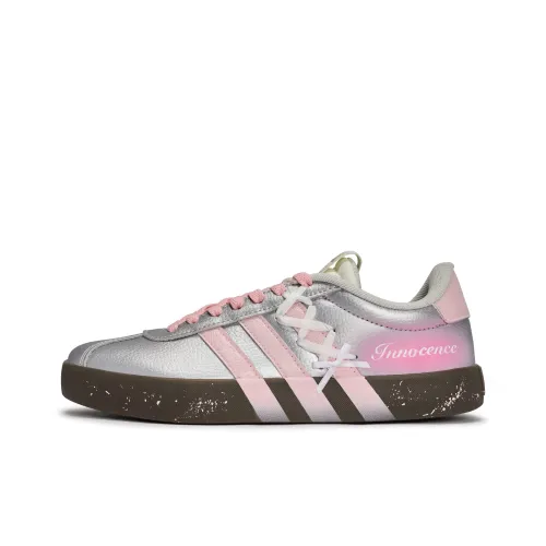 Adidas Vl Court 3,0 811 Manufacturing Silver Pink Love Confession Lightweight Low Top German Army Shoes Unisex
