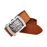 Оранжевый кожа с серебряной застежкой