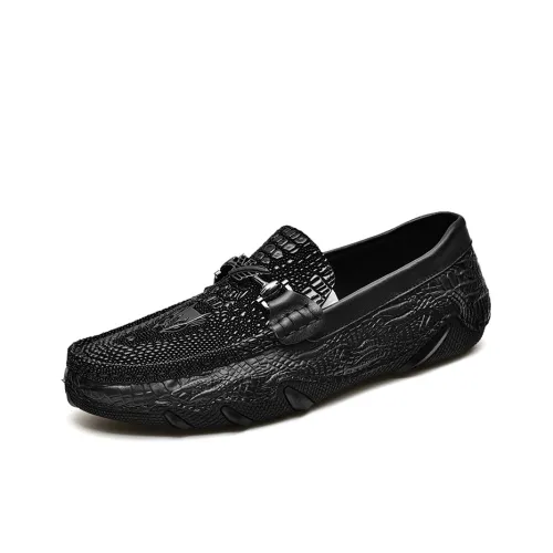 IZEIZIG Slip-On Кожаные туфли Мужские повседневные туфли Мужской Черный 2025