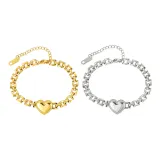 Сердце Ремешок Браслет (Золото + Серебро)