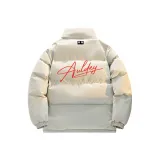 Бежевый Абрикос - Одиночный Хлопковый Пуховик [Воротник-стойка, Городской, Минималистский стиль]