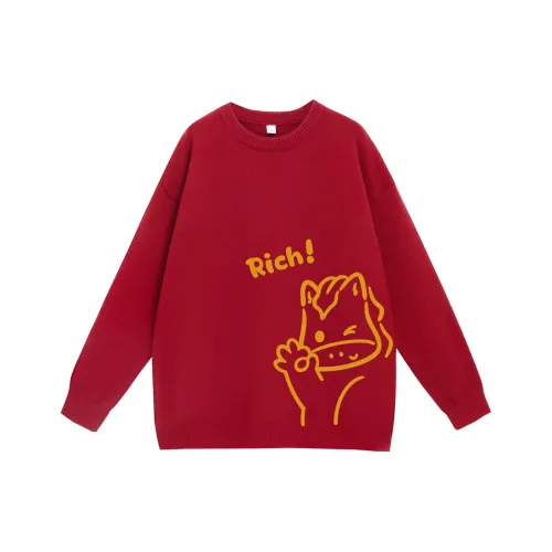 TWEE OKAY Бургунди Унисекс Свитера