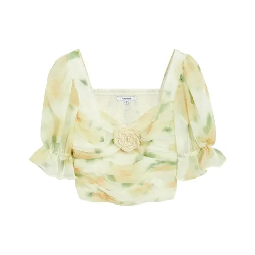 BEBE Желтые Женские Шифоновые Рубашки