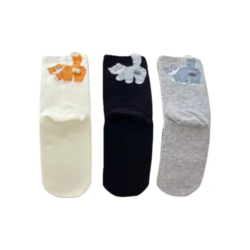 J TOO 3 пачки черных + белых + серых женских носков MID до икры