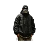 Чёрный зимний хлопковый пуховик