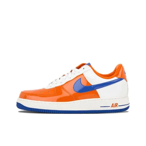 Nike Air Force 1 Премиум HOOP Термический Устойчивый к Износу Легкий Низкий Топ Скейтбординг Кроссовки Унисекс Оранжевый Белый Синий