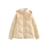 Светло-желтый хлопковый пуховик