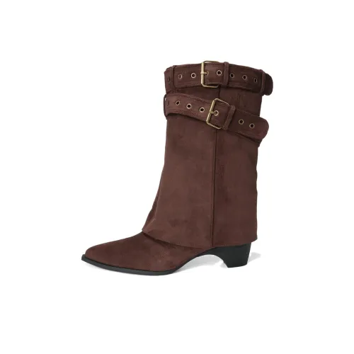LANMOU Ботильоны Женские Кофейного цвета