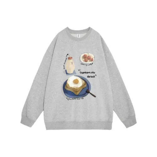 Cotton Gene Белый Серый Флисовая подкладка Женская Свитшот