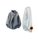 Серый свитер + серые штаны на флисовой подкладке