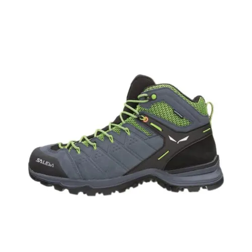 SALEWA ALP Mate MID Амортизация Износостойкий MID Топ Альпинизм Обувь Мужская Синий Серый Зеленый