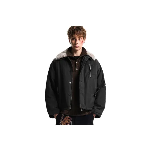 WOOD SOON Меховой воротник Хлопковый пуховик Мужской