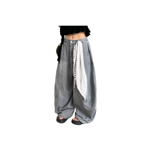 NEVER RULE Синий [с шелковым шарфом] Унисекс Джинсы