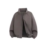 Серый хлопковый пуховик