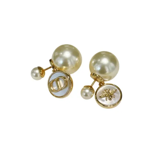 DIOR Mother of Pearl Серьги Унисекс Золото Белый