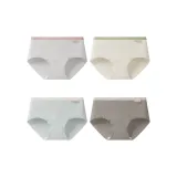 [Тип A Фотиния Хлопок 4 Пачка] Фотиния Серый + Лимон Желтый + Бирюзовый + Хаки (10A Полные Штаны Антибактериальные, Мягкие и Дружественные к Коже)