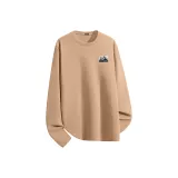 [1 пачка термический флис, круглый вырез] Хаки (удобный, логотип панды на груди)