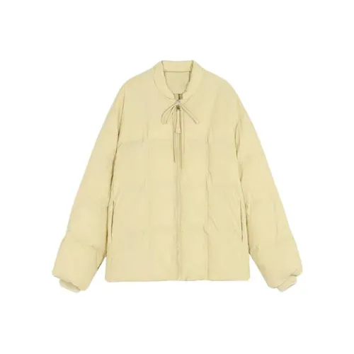 SNZX Желтый Кружево Вверх Пуховая куртка Женские Пуховики (пуховики)