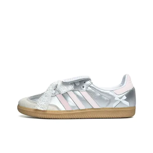 Adidas Originals Samba LT Ink Dot Pink Ballet Abrasion Resistant Low Top Skateboard Shoes Women's Silver Pink