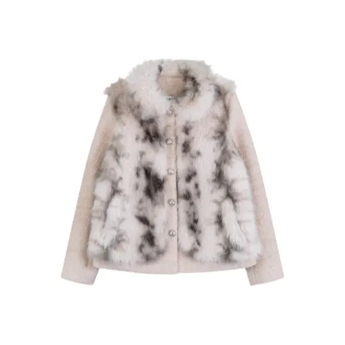 ADXKM Серый Розовый Женский Бархатный Куртка