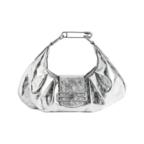 Balenciaga Sheepskin Сумка Маленькая Женская Серебряная