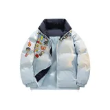 Haze Синий-Одиночный Хлопковый Пуховик [Воротник-стойка Городской Минималистичный]