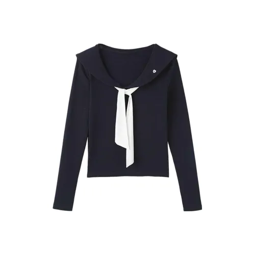 Cotton Gene Темно-синие Женские Свитшоты