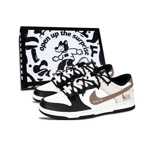 Nike Dunk Черный Белый Мягкий Слон Устойчивый к истиранию Низкий Топ Скейтборд Кроссовки Унисекс Коричневый