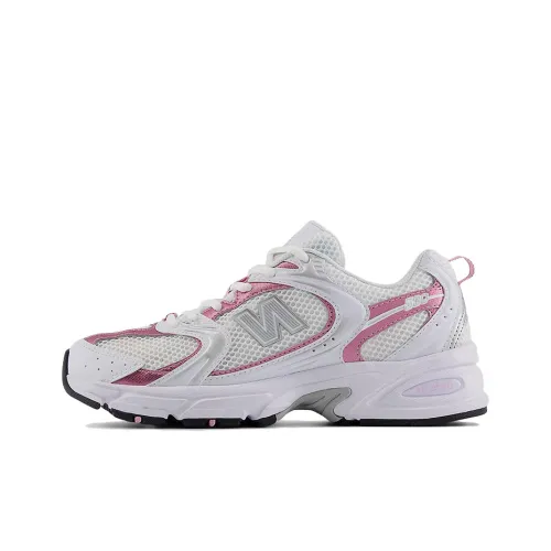 New Balance NB 530 Износостойкие Дышащие Низкие Кроссовки для Бега Мужские Белые Розовые