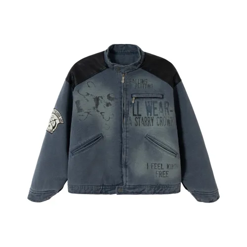 YPUT Выстиранный Синий Унисекс Пуховики