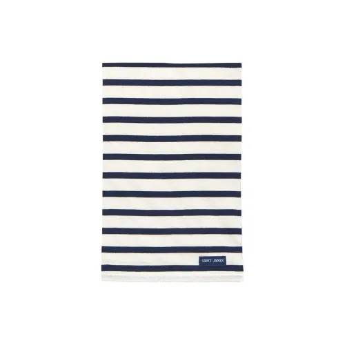 SAINT JAMES Cotton Knit Шарфы Унисекс Морской Синий Слоновая Кость