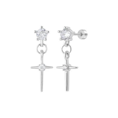 QINGYAZHUBAO Титановые стальные серьги-гвоздики для женщин