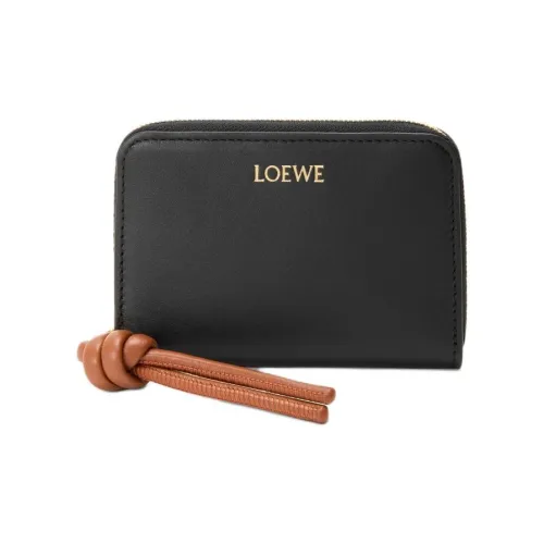 LOEWE Совместное издание Телячья кожа Монета Кошелек Женские Черный Белка