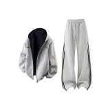 Светло-серый свитшот, весенний, осенний, стандартное издание + фотиния, серый