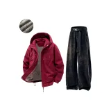 Бордовый + Черный [Флисовая подкладка, наборы одежды]