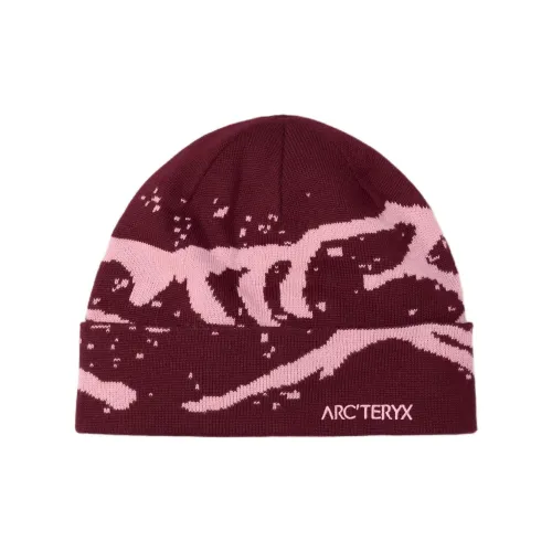 Arcteryx Переработанный полиэстер Шапки-бини Унисекс Темно-красный Мягкий матовый Белый