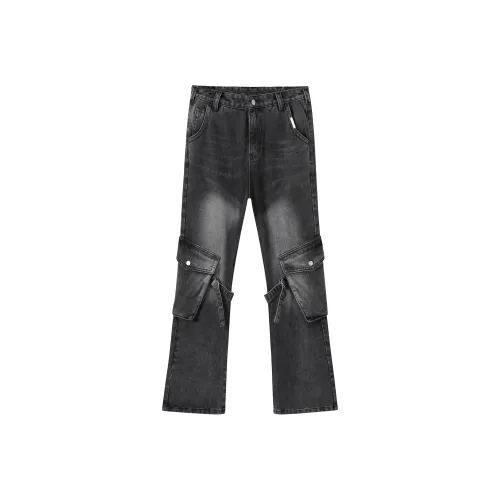 UNKNOWTAL Черный Серый Цвет Унисекс Джинсы