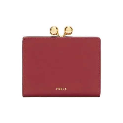 Furla Телячья кожа Монетница Маленький Женский Бордовый