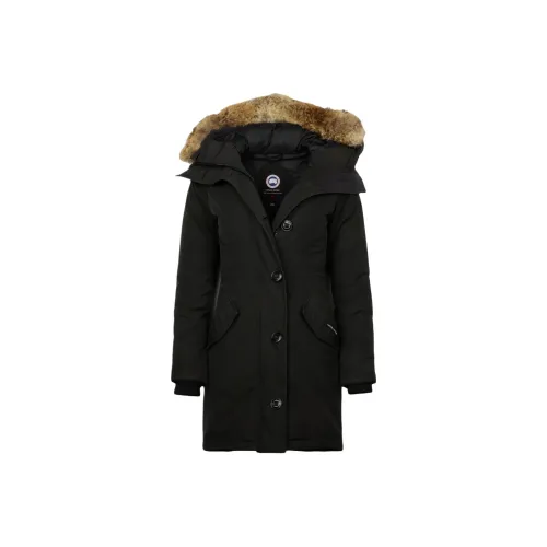 Canada Goose Черный логотип Rossclair Коллекция Пуховик Зимний Женские Черный