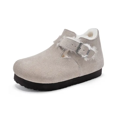 Reivanti Birkenstock Стиль Утепленная обувь Женская Светло-Серый Мода