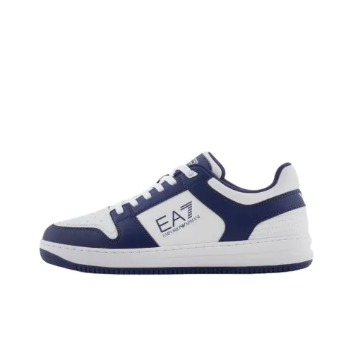 EMPORIO ARMANI EA7 Low Топ Скейтборд Кроссовки Унисекс Синий Кремовый Белый