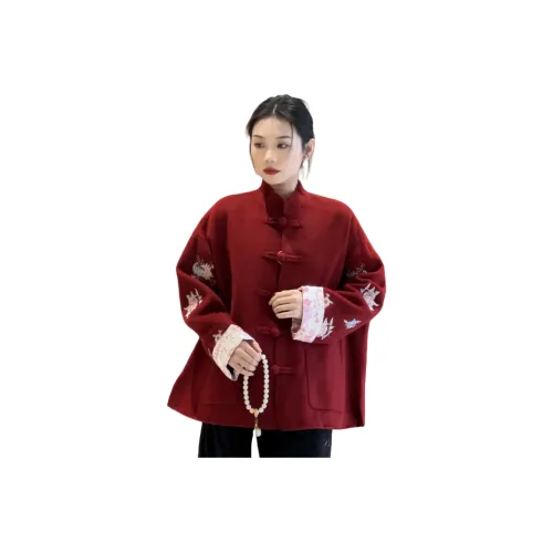 ZEKIKO STUDIO Jelly Красный Женское Пальто