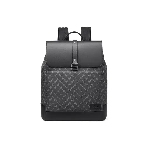 FAIRWHALE Рюкзак из синтетической кожи мужской черный темно-серый