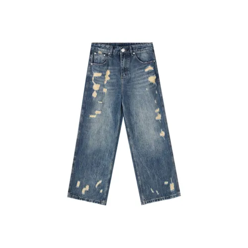 HUNZHI Джинсы унисекс синий цвет