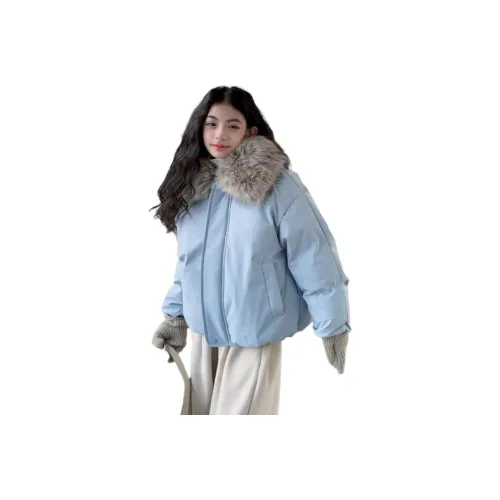 ZUANHOU Большой меховой воротник синий пуховик пуховые куртки для детей