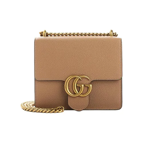 GUCCI GG Marmont Телячья кожа Сумка через плечо Женская Бежевая