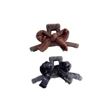 2 шт Клетка Бант Заколка-Когтей, Коричневый+Серый